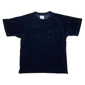 【中古】Needles　ベロア半袖ポケットTシャツ ネイビー サイズ：S 【250424】（ニードルス）