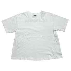 【中古】BALENCIAGA　バックロゴ半袖Tシャツ／578124 ホワイト サイズ：XS 【250424】（バレンシアガ）