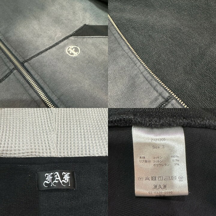 楽天市場】【中古】FAF(FAKE ASS FLOWERS)AGED ZIP UP HOODIE 