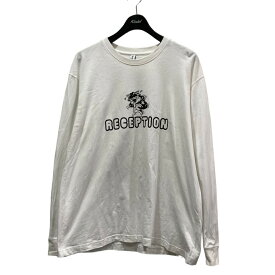 【中古】RECEPTION　長袖プリントTシャツ ホワイト サイズ：L 【250424】（レセプション）