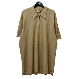 【中古】HERMES　ハーフジップポロシャツ ベージュ サイズ：XL 【240424】（エルメス）