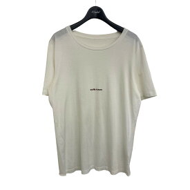 【中古】SAINT LAURENT PARISロゴプリントクルーネックTシャツ ホワイト サイズ：M