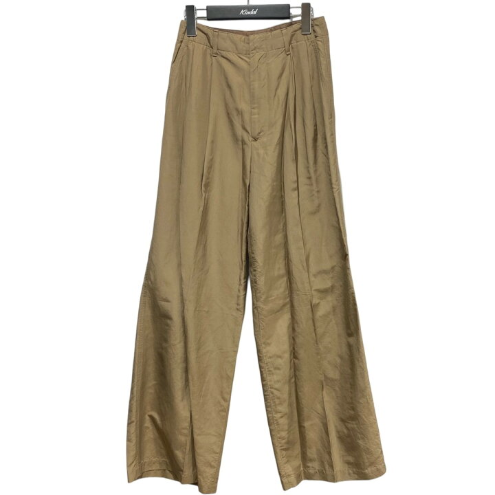 楽天市場】【中古】AURALEEシルク混 タックワイドパンツ ブラウン 
