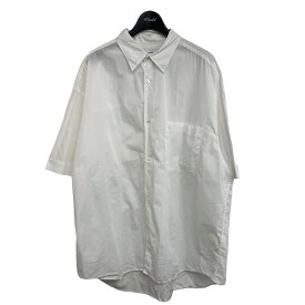 【中古】Graphpaper「S／S Oversized Regular Collar Shirt」 レギュラーカラー半袖シャツ ホワイト サイズ：Free