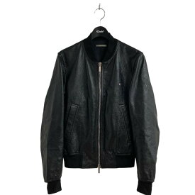 【中古】DIOR　863L420A0306 レザーボンバージャケット 863L420A0306 ブラック サイズ：44 【240424】（ディオール）