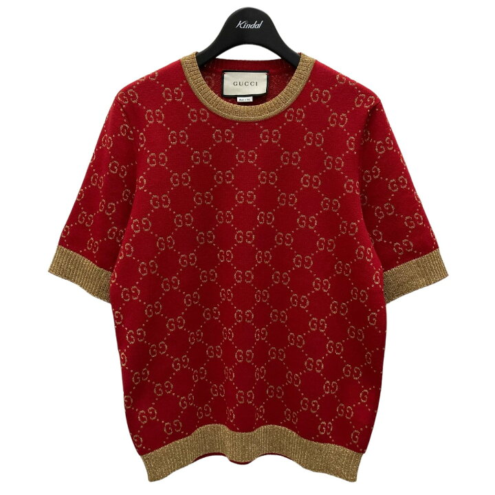 楽天市場】【中古】GUCCI GG柄 半袖ニット レッド サイズ：M 【260424 