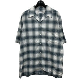 【中古】WACKO MARIA　チェックオープンカラーシャツ ネイビー サイズ：M 【260424】（ワコマリア）