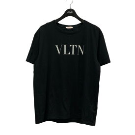 【中古】VALENTINO　ロゴプリントTシャツ XV3MG10V3LE ブラック サイズ：XL 【260424】（ヴァレンチノ）