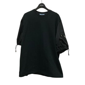 【中古】PRADA　Re-Nylon 切替Tシャツ 135698 ブラック サイズ：XS 【260424】（プラダ）