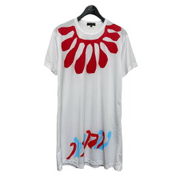【中古】COMME des GARCONS HOMME PLUS　23SSグラフィックプリント　ロング 半袖Tシャツ ホワイト サイズ：M 【280424】（コムデギャルソンオムプリュス）