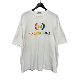 【中古】BALENCIAGA　プリントTシャツ ホワイト サイズ：M 【280424】（バレンシアガ）