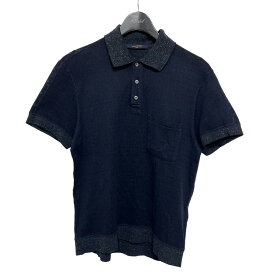 【中古】LOUIS VUITTON　シルクコットン ポロシャツ ネイビー サイズ：S 【280424】（ルイヴィトン）