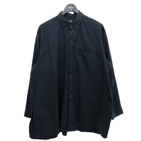 【中古】VUbasic shirt　シルク混比翼シャツ　vu-s22-s01 ネイビー サイズ：2【価格見直し】
