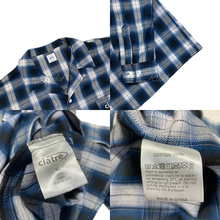 楽天市場】【中古】ciatre 長袖チェックシャツ ネイビー サイズ：XL 