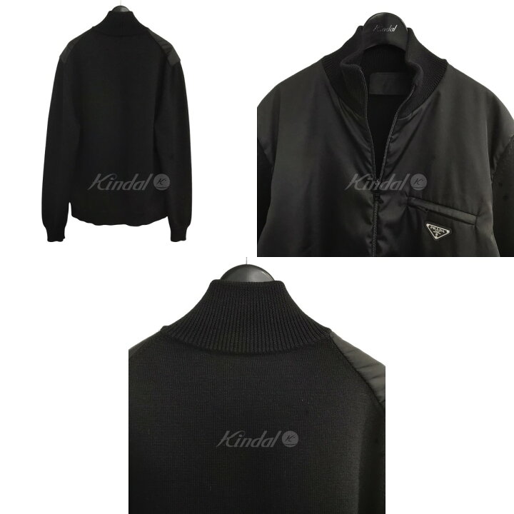 楽天市場】【中古】PRADA Re-Nylonニット切替ZIP UPジャケット 