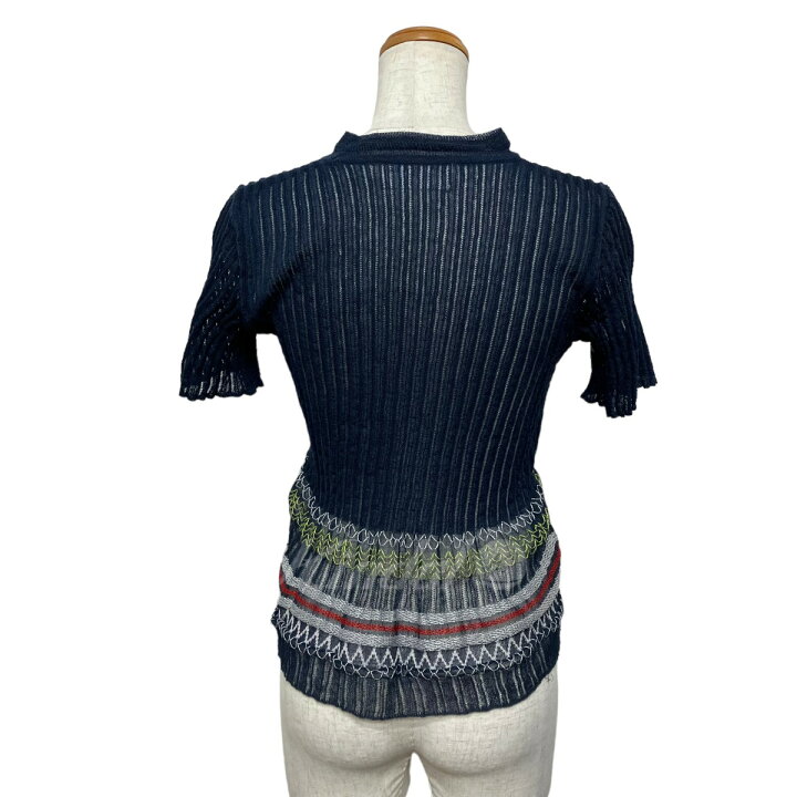 楽天市場】【中古】mame kurogouchi 半袖ニット ネイビー サイズ：2  