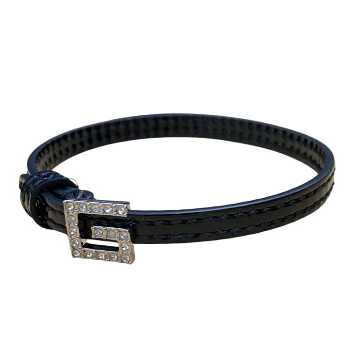 楽天市場】【中古】GUCCI クリスタルGバックルレザーブレスレット 