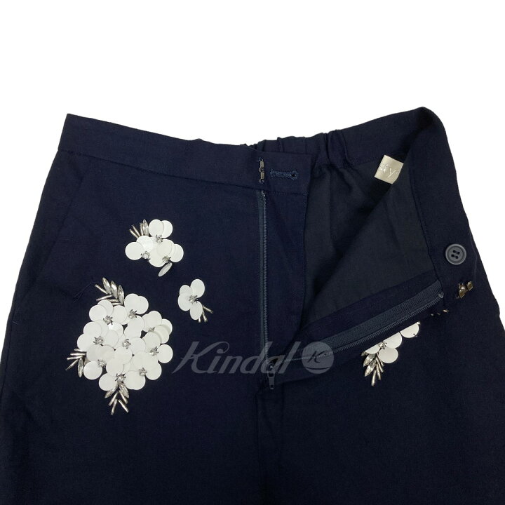 楽天市場】【中古】Chestyビジュー付パンツ 12S802 ネイビー サイズ：0  