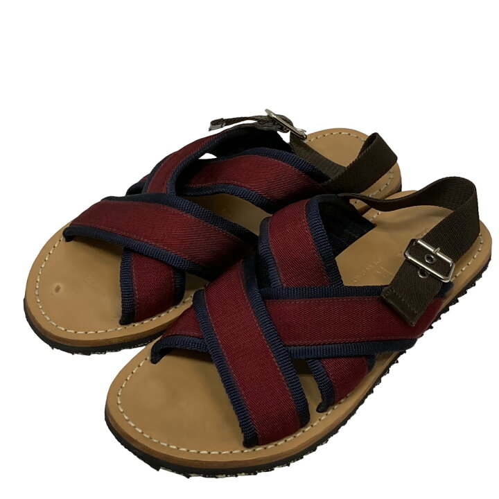 楽天市場】【中古】MARNI ストラップサンダル ボルドー×ネイビー 