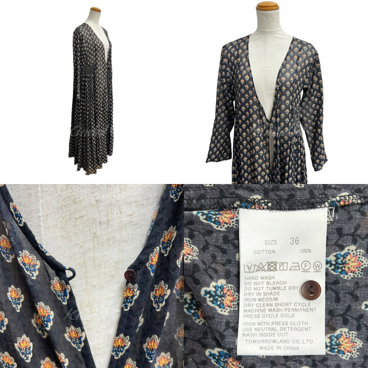 楽天市場】【中古】SOULEIADO コットンプリントラップフレアワンピース  