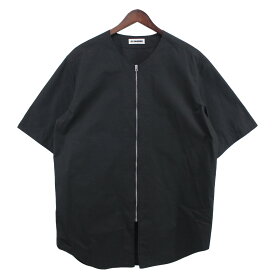 【中古】JIL SANDER　22SS Zip Through Short Sleeve Overshirt Black シャツ ブラック サイズ：46 【300424】（ジルサンダー）