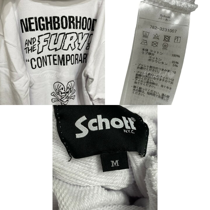楽天市場】【中古】Schott×NEIGHBORHOODフードパーカー ホワイト  