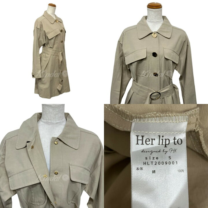 楽天市場】【中古】Her lip to カーゴシャツドレス ベージュ サイズ：S  