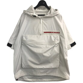 【中古】PRADA SPORTS　ラージポケット付き半袖ナイロンプルオーバー SGB447 ホワイト サイズ：M 【030524】（プラダスポーツ）