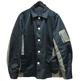 【中古】sacai　24SS Cotton Chino x Nylon Twill Blouson ジャケット ブラック × グレー サイズ：2 【030524】（サカイ）