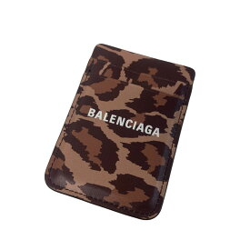 【中古】BALENCIAGA　23SS レオパード カードケース 6758352 ブラウン 【040524】（バレンシアガ）