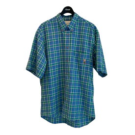 【中古】GUCCI　ピグレットチェックシャツ ブルーxグリーン サイズ：48/L 【040524】（グッチ）