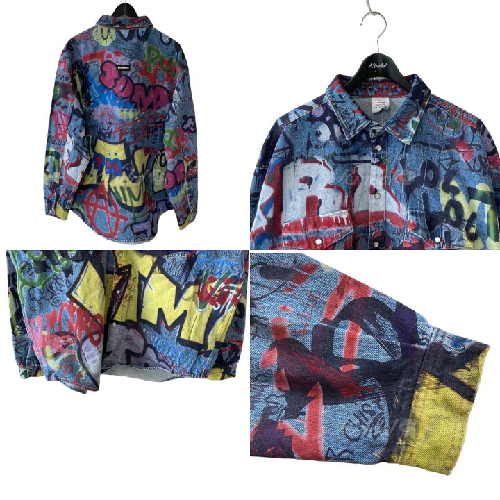 楽天市場】【中古】VETEMENTS 22SS Graffiti Denim Shirt インディゴ 