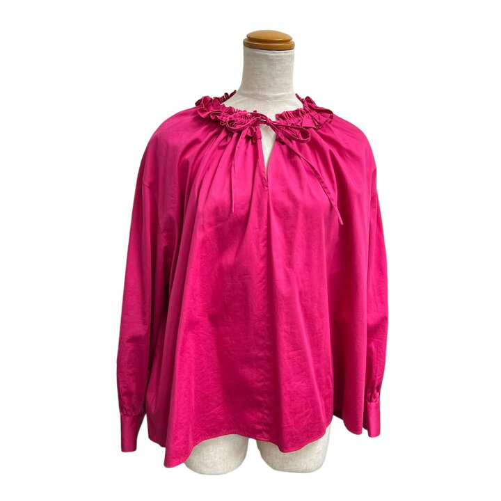 ボールジィ Ballsey ハイカウントサテン ネックフリルブラウス （13  