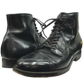 【中古】ALDEN　Punched Cap toe Lace up Boots パンチド キャップ トゥ ブーツ ブラック サイズ：9 (約27CM) 【070524】（オールデン）