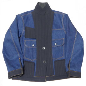 【中古】sacai　24SS Chalk Stripe Bonding Jacket リバーシブル デニムジャケット インディゴ サイズ：2 【080524】（サカイ）