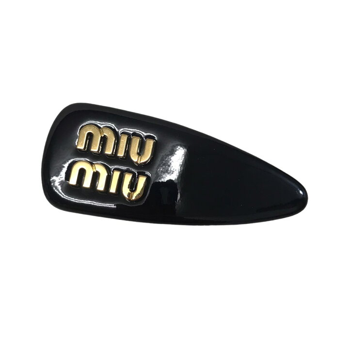 楽天市場】【中古】MIU MIUパテントレザー ヘアクリップ ブラック  