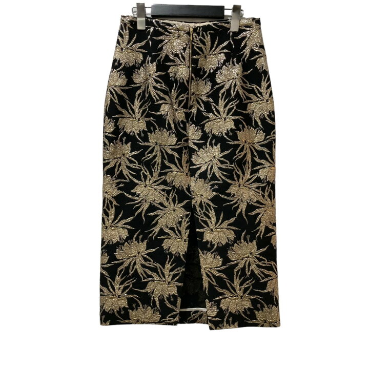 楽天市場】【中古】ROCHAS ジャガードスカート ブラック×ゴールド  