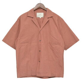 【中古】STUDIO NICHOLSON　オープンカラー半袖シャツ ピンク サイズ：M 【130524】（スタジオニコルソン）