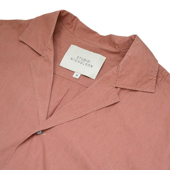 楽天市場】【中古】STUDIO NICHOLSONオープンカラー半袖シャツ ピンク 