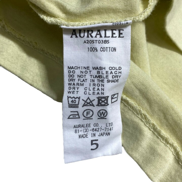 楽天市場】【中古】AURALEE Tシャツ A20ST03BS イエロー サイズ：5 