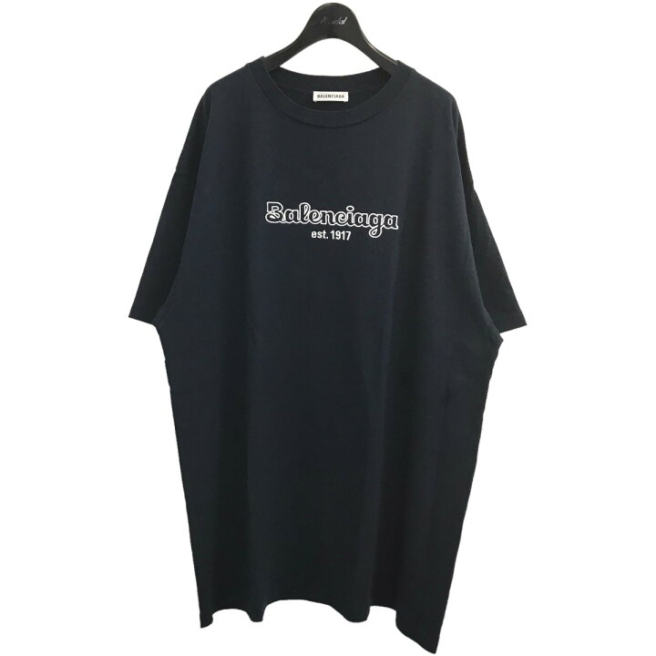 楽天市場】【中古】BALENCIAGA ロゴ刺繍Tシャツ 583218 ネイビー 