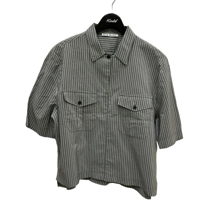 楽天市場】【中古】ACNE STUDIOS ストライプ半袖シャツ グレー サイズ 