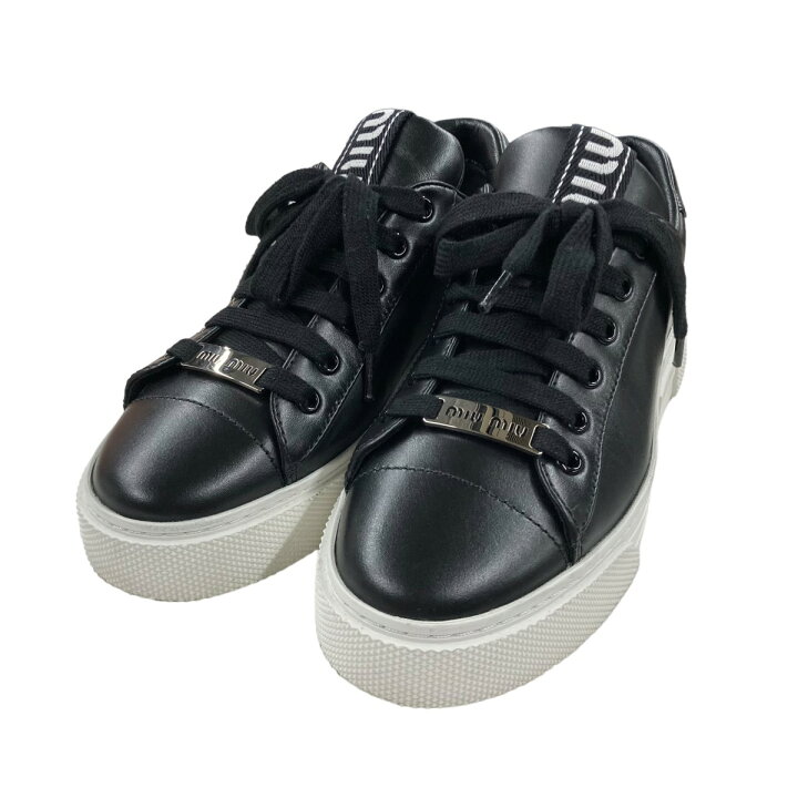 楽天市場】【中古】MIU MIUローカットスニーカー 5E165D ブラック 