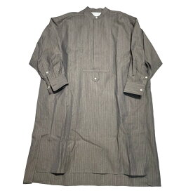 【中古】beautiful people　wool linen strip kaftan long shirt シャツワンピース ブラウン サイズ：34 【140524】（ビューティフルピープル）