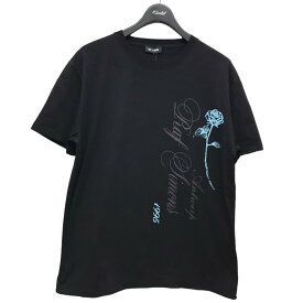 【中古】RAF SIMONS　19AW「Slim fit T-Shirt Raf Simons Antwerp print」ローズプリントTシャツ 192-114-19001-00099 ブラック サイズ：M 【140524】（ラフシモンズ）