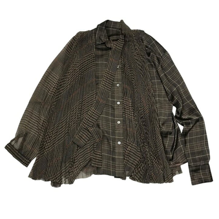 楽天市場】【中古】sacaiネックリボン プリーツ シースルー チェック 