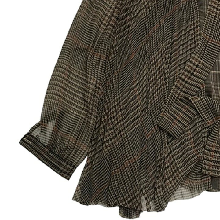 楽天市場】【中古】sacaiネックリボン プリーツ シースルー チェック 