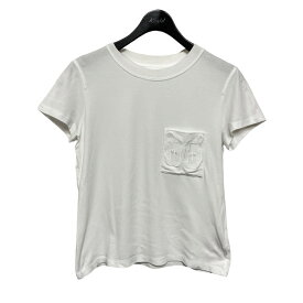 【中古】HERMES　ポケットTシャツ ホワイト サイズ：38 【170524】（エルメス）