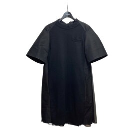 【中古】sacai　24SS Cotton Gabardine x Knit Dress ニットドレス ブラック サイズ：1 【170524】（サカイ）