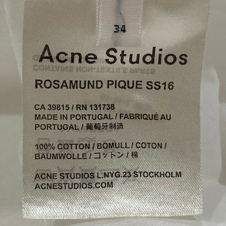 楽天市場】【中古】ACNE STUDIOS Rosamund Pique シャツワンピース 